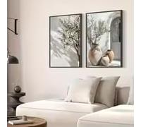 LZJAGXX Olive Tree Vase Canvas Wall Art Poster Printing,Mediterranean Plants Painting,Neutral Wall Plant Landscape Prints Decor(30x40cmx2/Frameless)