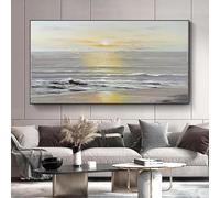LZJAGXX Sunrise Sea View Poster and Prints Large Landscape Canvas Painting Wall Art Texture Picture for Living Room Decoration(30x60cm/Canvas Wrapped)