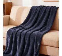 LZJD Fleece Blanket Sofa Throw 130 x 160 cm Polyester Sofa Throw Blanket Soft Cosy Warm for Bed and Couch Double/Twin Size, Dark Grey