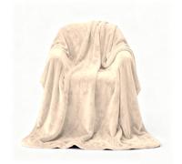 LZJD Fleece Blanket Sofa Throw 50 x 90 cm Fit All Season Soft Throw Blanket Soft Cosy Warm for Sofa/Couch/Bed, off white