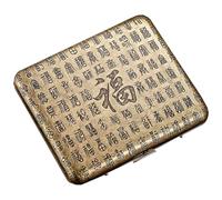 LZJDHKJ Cigarette Case Vintage Gold Cigarette Tin Holds 85mm Women Men MetalE,One Size