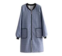 LZJDHKJ Unisex Artist Apron Sleeved Apron for Men Women Painter Smock with Big Pocket for DIY Painting Pottery Garden Crafting Blue,One Size