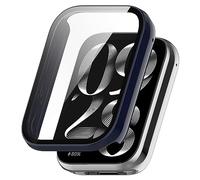 Lzjsee for Xiaomi Smart Band 10 Pro Case - Hard Protective Case with Tempered Glass Screen Protector for Xiaomi Smart Band 10 Pro Smartwatch - Scratch-Resistant Full Protection (Blue)