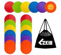 LZKIB 24 Pack 5.1 Inch Non Slip Rubber Floor Markers Flat Field Cone Poly Dots for Soccer Basketball Sports Speed Agility Training and Exercise