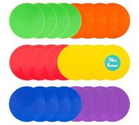 LZKIB Spot Markers 9 Inch Non-Slip Rubber Floor Markers Flat Field Cone Poly Dots for Soccer Basketball Sports Speed Agility Training and Exercise