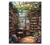 LZLHDE Paint by Numbers for Adults Blumenzimmer, Painting by Numbers for Adults DIY Canvas Kits, Paint by Number Crafts Kits for Relax and De-Stress Gift Home Decoration 16x20inch