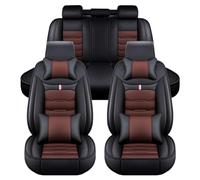 LZLMCCLM Car Seat Covers Full Set for T-Cross T-Roc T-Roc Sport Caravelle Sharan Passat S, 5 Seats Leather Seat Cushion Protector Covers Waterproof Breathable Interior Accessories,Black_Coffee/A