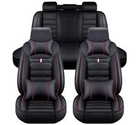 LZLMCCLM Car Seat Covers Full Set for Toyota Yaris 2006 2007 2008 2009 2010 2011, 5 Seats Leather Seat Cushion Protector Covers Waterproof Breathable Interior Accessories,Black_Red/A
