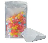 LZLPACKING 100 Pieces Mylar Bags Smell Proof,Resealable Packaging Pouch Bags with Clear Window for Food Storage,stand up pouch bags(silvery, 15 * 23CM/6×9 Inch)