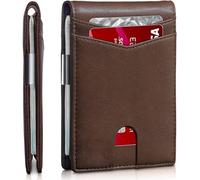 LZM-DIEWLEI Credit Card Holders for Mens Minimalism Leather Card Holder for Men Slim Card Casecard Wallet RFID Blocking Anti Theft Wallet for Men Compact Wallet Bank Card Holder(Coffee)