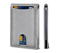 LZM-DIEWLEI Credit Card Holders for Mens Minimalism Leather Card Holder for Men Slim Card Casecard Wallet RFID Blocking Anti Theft Wallet for Men Compact Wallet Bank Card Holder(Gray)