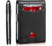 LZM-DIEWLEI Credit Card Holders for Mens Minimalism Leather Card Holder for Men Slim Card Casecard Wallet RFID Blocking Anti Theft Wallet for Men Compact Wallet Bank Card Holder(Black)