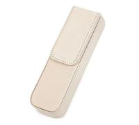 LZM-DIEWLEI Genuine Leather Pencil Case Portable Leather Pen Case Vintage Pen Storage Pouch For Travelling Student Office College Middle School(Nude)