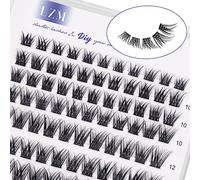 LZM Individual Lashes False Eyelashes 77 Pcs Diy At Home 8-14mm Lashes Natural Look C Curl Thin Band Cat Eye Lashes Wispy Cluster Lashes Reusable Soft False Lashes ( Sunshine )