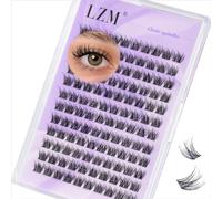 LZM Lash Clusters Individual Eyelashes - 120Pcs 10mm C Curl Cluster Lashes Natural Lashes Individual Cluster Lashes Thin Band Individual Lashes Eyelash Clusters Wispy Lashes (SNR028-C-10mm)