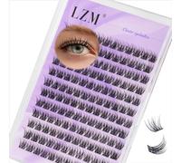 LZM Lash Clusters Individual Eyelashes - 144Pcs 10mm C Curl Cluster Lashes Natural Lashes Individual Cluster Thin Band Eyelash Clusters Wispy (GS49-C-MIX)