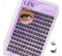 LZM Lash Clusters Individual Eyelashes - 144Pcs 12mm D Curl Cluster Lashes Natural Lashes Individual Cluster Thin Band Eyelash Clusters Wispy (GS49-D-MIX)