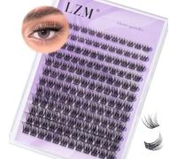 LZM Lash Clusters Individual Eyelashes - 144Pcs 8-16mm C Curl Natural Cluster Lashes With Thin Band, Wispy (GS49-C-MIX)