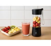 LZM Portable Personal Blender, Rechargeable Smoothie Maker, 380ml USB Recharable Juicer Cup for Shake, Protein Drinks, Travel Gym & Home (Black)