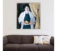 LZMASM August Macke Portrait With Apples Interior Decor Canvas Painting Aesthetics Picture Print Art Poster Home Decoration(40x45cm/No Framed)
