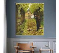 LZMASM Hans Andersen Brendekilde L. A. Ring by His Fallen Easel Canvas Prints Painting Wall Picture Decor Home Decoration(70x90cm/No Framed)