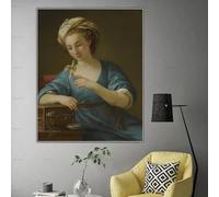 LZMASM Jean-Baptiste Greuze《Young woman》Canvas Prints Painting World Famous Poster Picture Modern Wall Decor Home Decoration(80x90cm/No Framed)