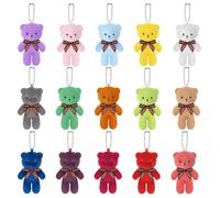 LZMDISU 15 Packs Mini Bears, 15 Colors Plush Stuffed Tiny Doll Bulk Soft Jointed Mini Stuffed Animal for Valentine's Day Gift