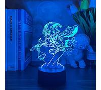 lzmlzm Genshin Impact Lamp Yanfei Figure 3D LED Night Light Anime Game Character Kids Gift Home Room Decor