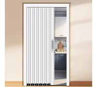 LZMZMQ 36"x90" 40"x90" 48"x90" 50"x90" 60"x90" Accordion Room Divider with Lock, Commercial Folding Retractable Doors, Temporary Doors for A Room Privacy(A,64in x 90in/162.6cm x 228.6cm)