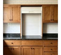 LZMZMQ 40 50 60 70 80 90 Cm Rolling Shutter Door for Kitchen Cabinet, Custom Tambour Sliding Door with Guide Rails & Handle, Manual Rolling Shutter Door(40x90cm/15.8x35.4)