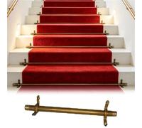LZMZMQ Brass Stair Carpet Pole Replacement, Heavy Duty Stairs Rug Runner Rod Set with Brackets, Easy to Install Carpet Fixing Bar for Outdoor Indoor Decor(10pieces,30inch/76cm)