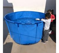 LZMZMQ Foldable Swimming Pools Above Ground, 13ft 11ft 10ft 9ft 8ft 7ft 6ft 5ft 4ft 3ft Diameter Round Frame Pool for Courtyard Balcony Terrace, Extra Large Canvas Fish Pond(4x1.5M/19000L/5019GAL)