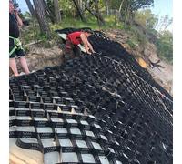LZMZMQ Geogrid Steep Hillside Slope Grid Erosion Control, 10cm Tall Retaining Wall Driveway Gravel Stabilisation Grid/Embankment Ground Reinforcement Grids, 30x30 CM Single Mesh(3ft x 15ft/1m x 5m)