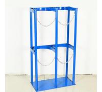 LZMZMQ Oxygen Cylinder Rack Steel Oxygen Tank Holder Floor Mount, Gas Cylinder Holder Stand With Chain Commercial, Nitrogen Tank Rack for Hospitals/Laboratories/Schools(2 bottles)