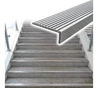 LZMZMQ Pack of 4/8/12/16/20/24 Stair Traction Strips Outdoor, Marble Steps Stairs Nose Surface Mounted, Anti-slip Stair Tread Edge Protectors for Commercial/Public Building(20pack,100cm/39.3in)