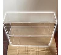 LZMZMQ Stackable Acrylic Display Boxes Fully Transparent, Clear Plastic Square Cube Box Space-saving, Home/Office/School Storage Protection Display Case(20x20x40cm/8x8x16in)