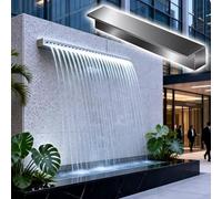 LZMZMQ Stainless Steel Spillway for Outdoor Waterfall, Embedded Mounting Waterfall Wall/Cascada Para Piscina, Custom Waterfall Box for Small Pond(85cm/33.4in)