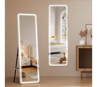 LZNIOZ Full Length Mirror with LED Light, Freestanding Rectangular Standing Mirror 3 Color Modes, Dimmable Lighting Women - Bedroom Cloakroom (160 x 50)