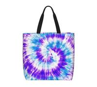 LZNJZ Lightweight Shopping Bags, Blue Colorful Tie Dye Tote Bags for Women