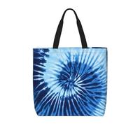 LZNJZ Lightweight Shopping Bags, Blue Swirl Tie Dye Tote Bags for Women