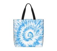 LZNJZ Lightweight Shopping Bags, Blue Swirl Tie Dye Tote Bags for Women
