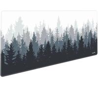 LznYi Extended Big Mouse Pad 600x300mm, Long Computer Keyboard Mouse Mat Mousepad with Non-Slip Base and Stitched Edge for Gaming Office Work (60x30 Forest-UK)