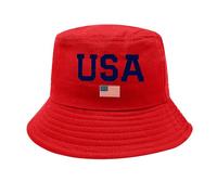 LZPCarra Kids Bucket Hat 56" 4th July Independence Day American Honors Adult Unisex Fishing Sun Hat Black Bucket Hat Skater, red, One Size