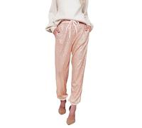 LZPCarra Sequin Trousers Women's Gold Glitter Sequin Trousers Women's Long Gold Jogging Bottoms Wide Leg Casual Trousers with Pockets Yoga Trousers Casual Sports Trousers with Drawstring Glitter