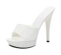 LZPCarra Slip On Heeled Slippers Women Fashion Versatile Ladies Open Fish Mouth Toe Slingback Fashion Sexy Female Slim High Heels Summer Trendy Lounge Platforms Urban Sandals for Party/Wedding