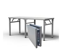 LZQDMFF Folding Table - Stainless Steel Commercial Prep Table, Open Base Worktable with Adjustable Feet for Home Kitchen, Restaurant, Garage, and Warehouse
