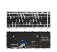 LZQOZPD US Russian For HP for EliteBook for Folio 1040 G1 G2 Series Laptop Keyboard Backlit 736933-001 739563-001 Replacement parts(US New Silver light)