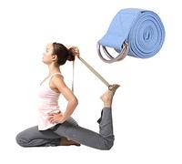 LZQpearl D-Ring Buckle Yoga Strap, Yoga Belt, Durable Cotton Adjustable Belts, for Stretching, Holding Poses, Improving Flexibility and Physical Therapy (Light Blue)
