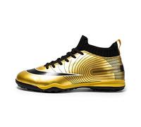 LZQpearl Football Boots, Soccer Athletics Training Sport Shoes, FG/TF Teenager Outdoor Football Shoes Sneakers for Unisex Kids (Gold,33 (2.5 UK))
