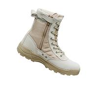 LZQpearl Mens Womens Hiking Boots, Military Tactical Boot, Ultralight Military Combat Boots, High-tops Lace Up Breathable Durable Work Shoes, for Camping Hiking Off-Road (Beige,41 (UK7))
